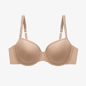 THIRDLOVE 24/7 Classic T-Shirt Bra Size 42E Underwire Molded Cups Nude Tan Cream